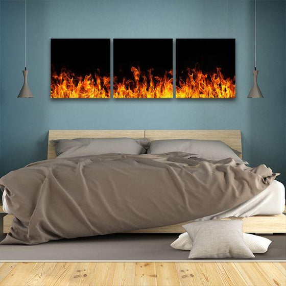 Sizzling Hot Flames Canvas Wall Art Bedroom