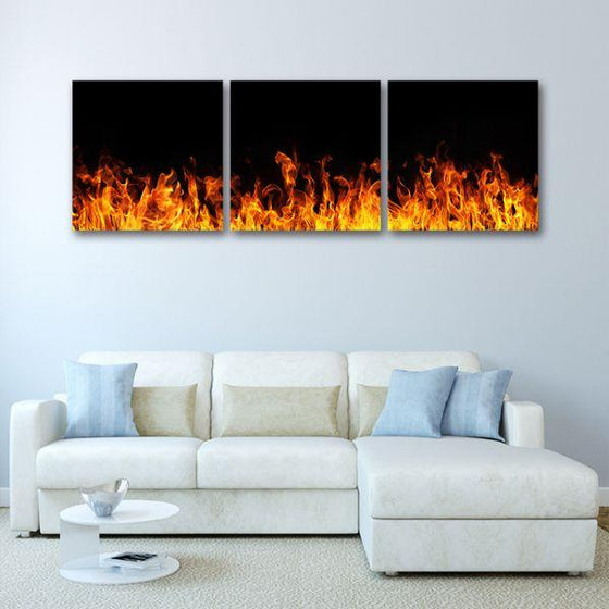 Sizzling Hot Flames Canvas Wall Art Living Room