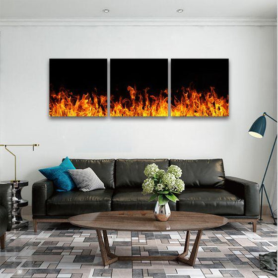 Sizzling Hot Flames Canvas Wall Art Set