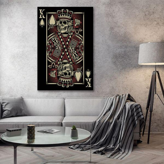 Skull King Of Spades Canvas Wall Art Print