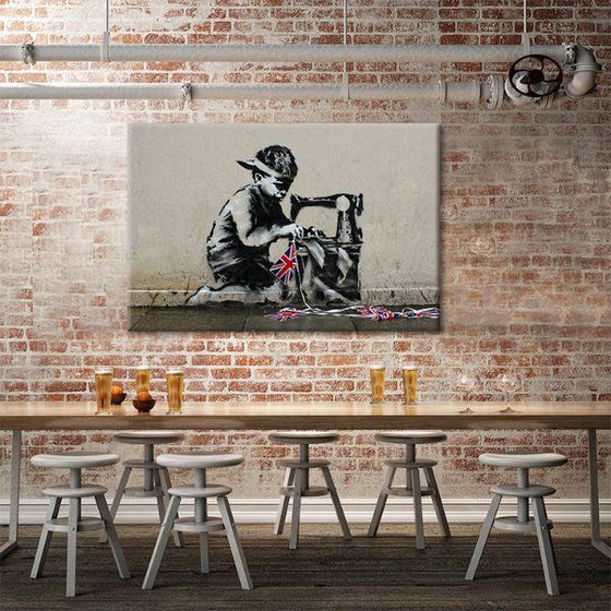 Slave Labour By Banksy Canvas Wall Art Dining Room