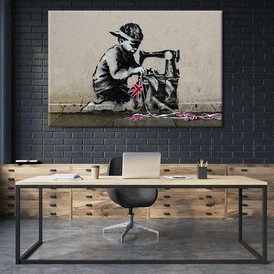 Slave Labour By Banksy Canvas Wall Art Office