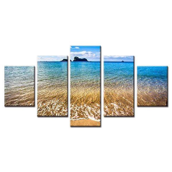 Slow Scenic Beach Waves Canvas Wall Art