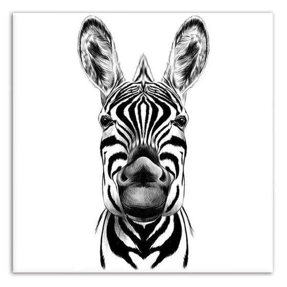 Smiling Face Of Zebra Canvas Wall Art