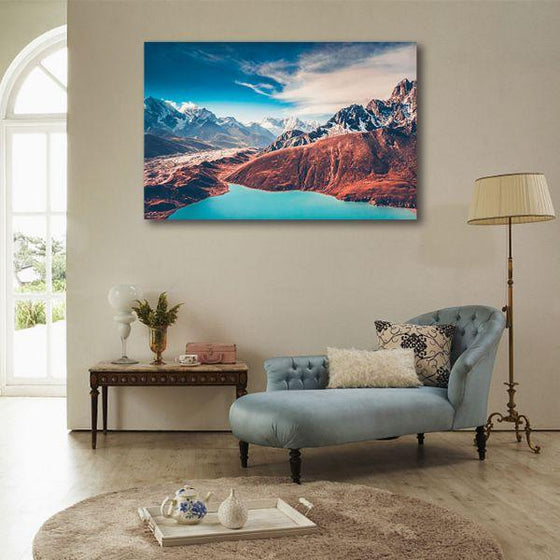 Snow White Mountains 1 Panel Canvas Wall Art Bedroom