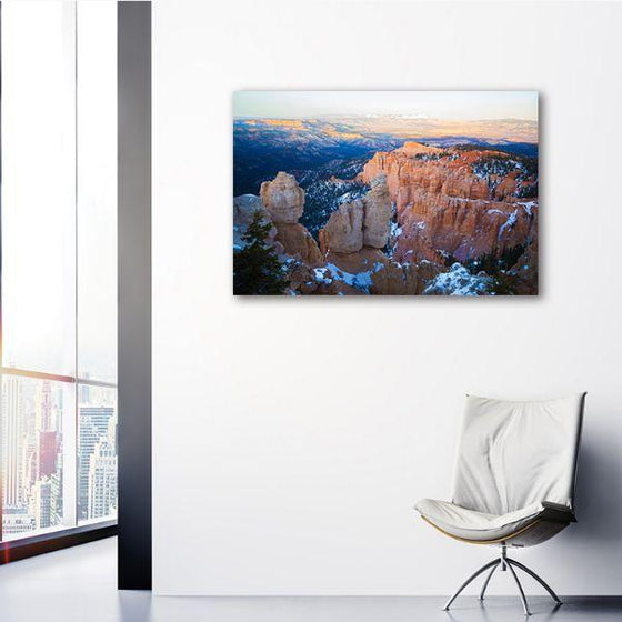 Snowy Canyon Formation Canvas Wall Art Bedroom