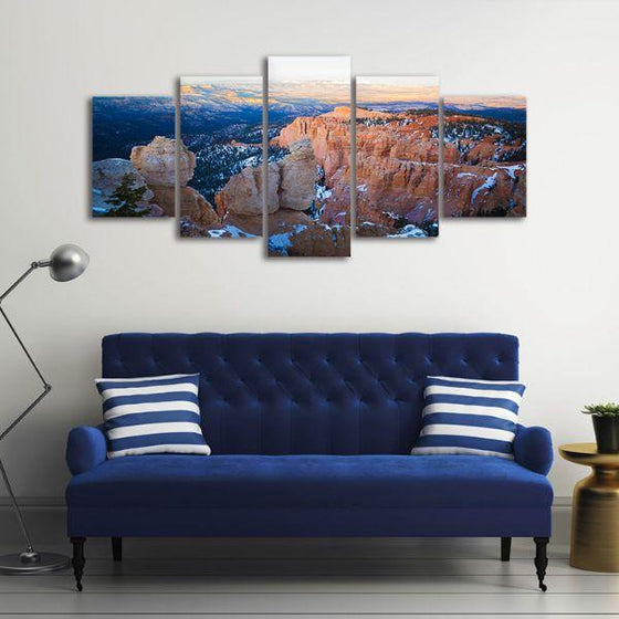 Snowy Canyon Formation 5 Panels Canvas Wall Art Decor