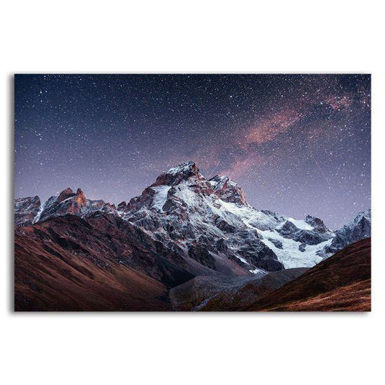 Snowy Mountain Peak 1 Panel Canvas Wall Art