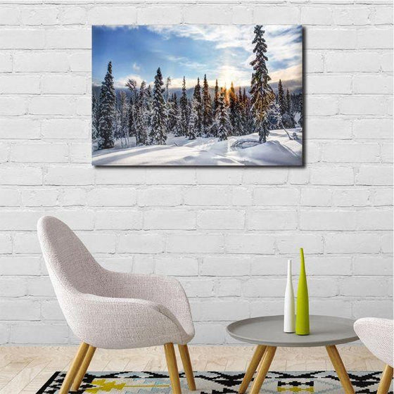 Snowy Pine Trees Wall Art Print