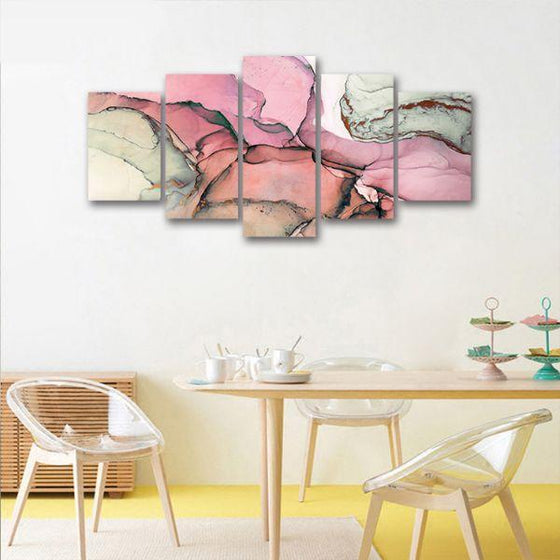 Shades of Pink 5 Panels Canvas Wall Art Kitchen