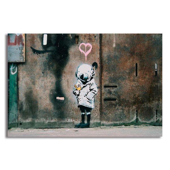 Space Girl & Bird By Banksy Canvas Wall Art