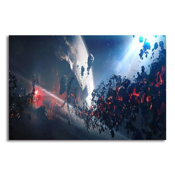 Space Meteoroid Abstract Canvas Wall Art