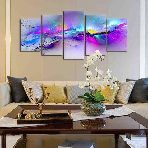 Splash Of Colors Abstract Canvas Wall Art Living Room