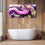 Splash Of Purple Colors 3 Panels Canvas Wall Art Bathroom