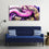 Splash Of Purple Colors 3 Panels Canvas Wall Art Decor
