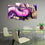 Splash Of Purple Colors 4 Panels Canvas Wall Art Office