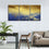 Splashes Of Blue & Gold 3 Panels Canvas Wall Art Decor