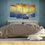 Splashes Of Blue & Gold 4 Panels Canvas Wall Art Bed Room