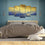 Splashes Of Blue Gold 5 Panels Canvas Wall Art Bedroom