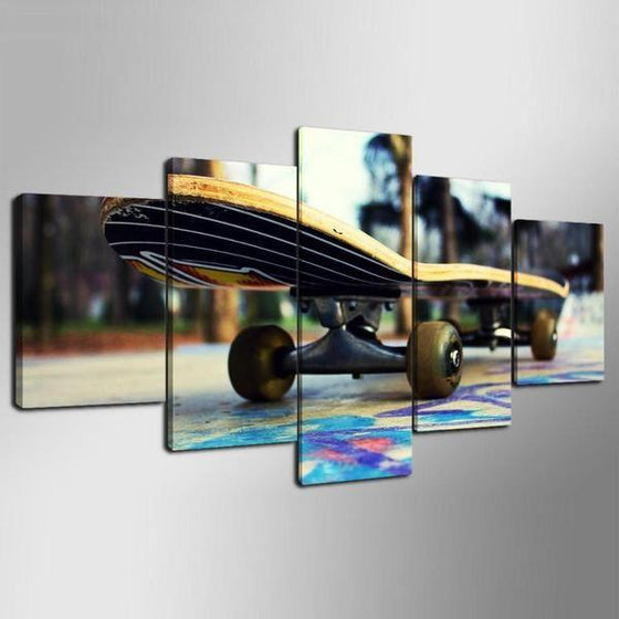 Colorful Floor Skateboard Canvas Wall Art Ideas