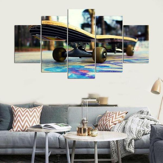 Colorful Floor Skateboard Canvas Wall Art Living Room
