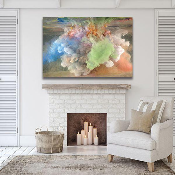 Spray Of Colors Abstract Canvas Wall Art Decor