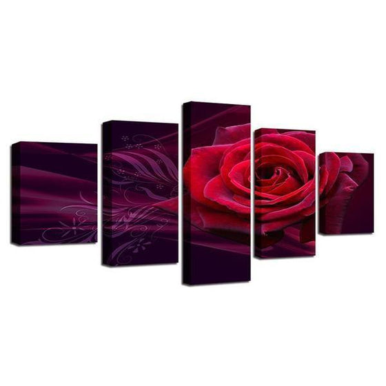 Red Rose Canvas Wall Art Decor