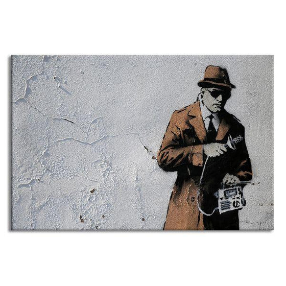 Spy In Cheltenham By Banksy Canvas Wall Art