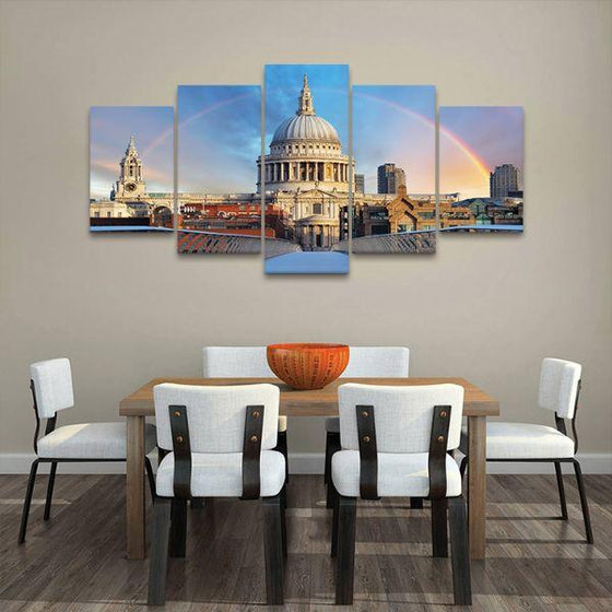 St. Paul's Cathedral 5 Panels Canvas Wall Art Dining Room
