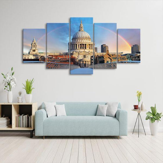 St. Paul's Cathedral 5 Panels Canvas Wall Art Living Room