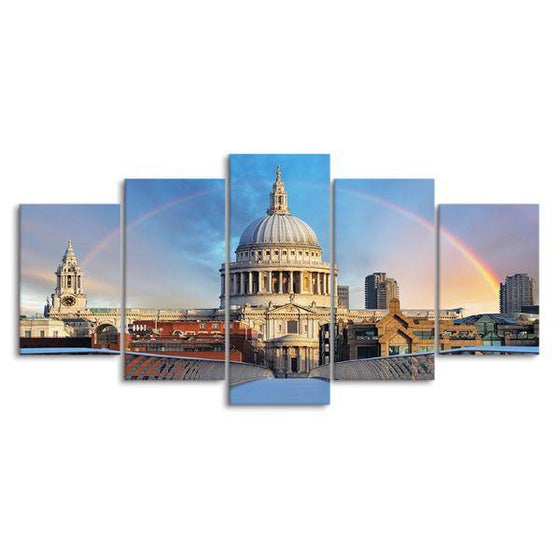 St. Paul's Cathedral 5 Panels Canvas Wall Art