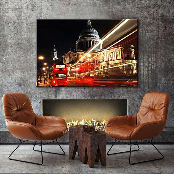 St. Paul's Cathedral At Night Canvas Wall Art Decor