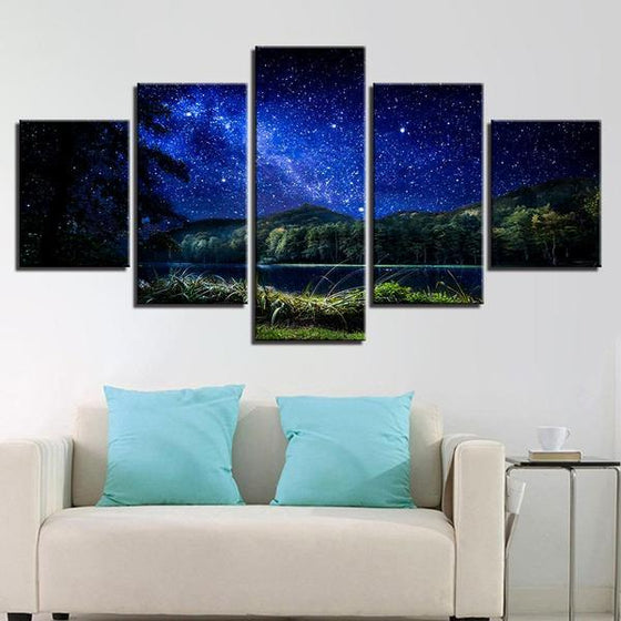 Starry Night Landscape Wall Art