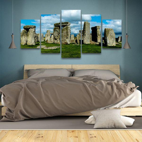 Stonehenge In England 5 Panels Canvas Wall Art Bedroom