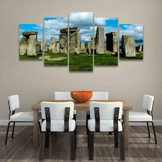 Stonehenge In England 5 Panels Canvas Wall Art Dining Room