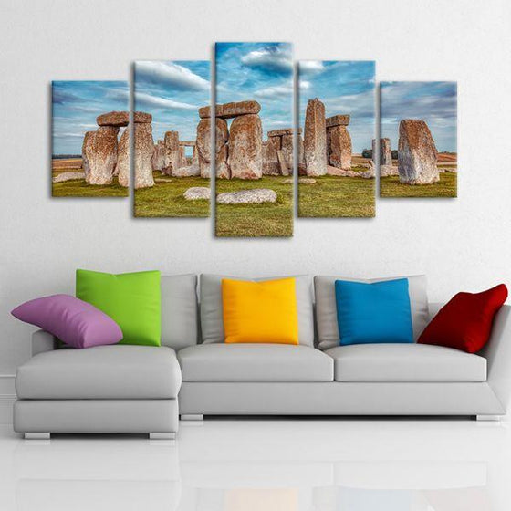 Stonehenge In UK 5 Panels Canvas Wall Art Decor