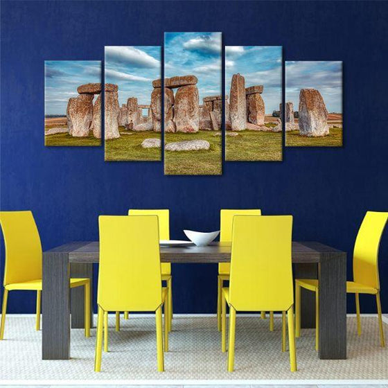 Stonehenge In UK 5 Panels Canvas Wall Art Dining Room