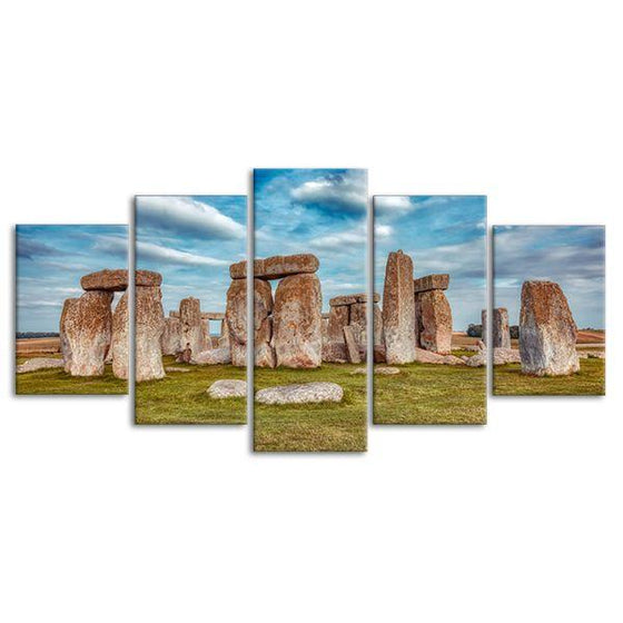 Stonehenge In UK 5 Panels Canvas Wall Art