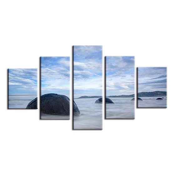 Formed Sea Waves Canvas Wall Art