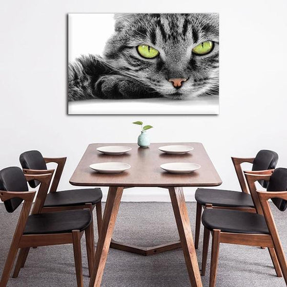 Striking Cat Eyes Canvas Wall Art Dining Room
