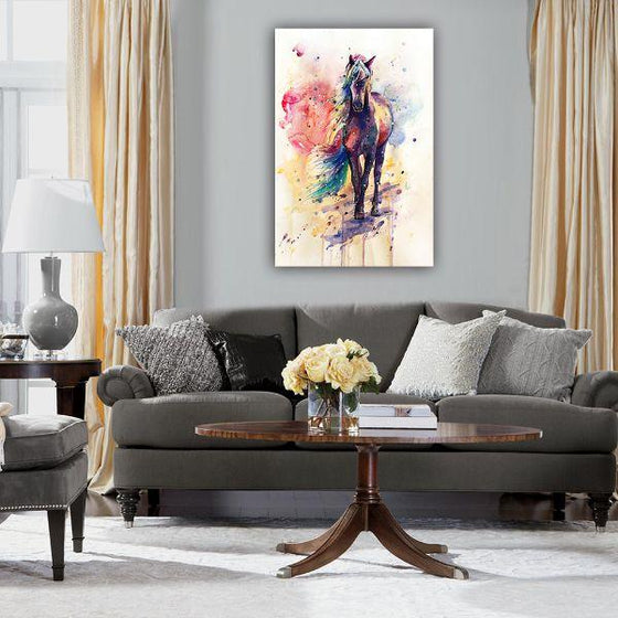 Stunning Colorful Horse Canvas Wall Art Print