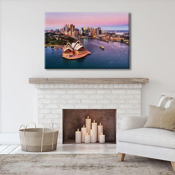 Sunrise & Sydney Harbour Canvas Wall Art Living Room