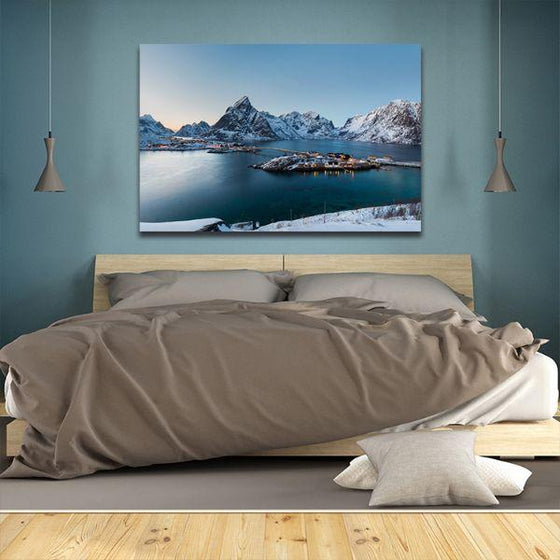 Sunrise At Reine Island Canvas Wall Art Bedroom