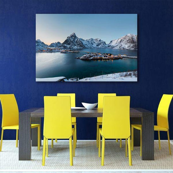 Sunrise At Reine Island Canvas Wall Art Dining Room