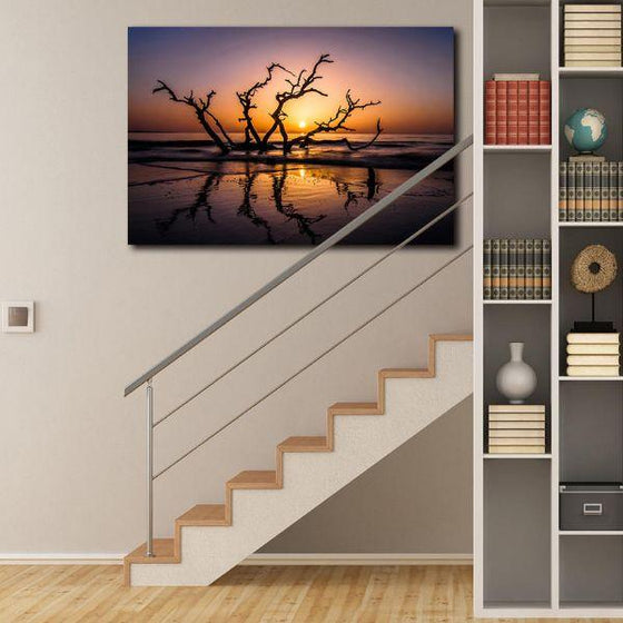 Sunrise With Tree Branches Wall Art Decors