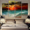 Sunset And Beach Waves Canvas Wall Art Decor