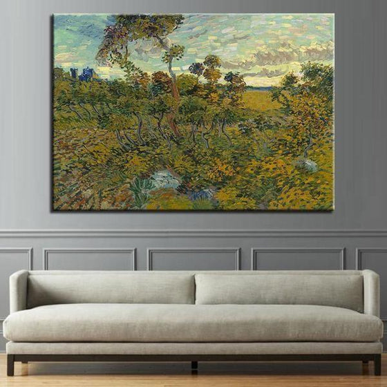 Sunset At Montmajour By Van Gogh Canvas Wall Art Living Room