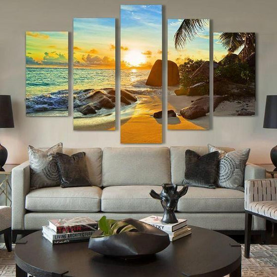 Sunset Beach Canvas Wall Art Prints