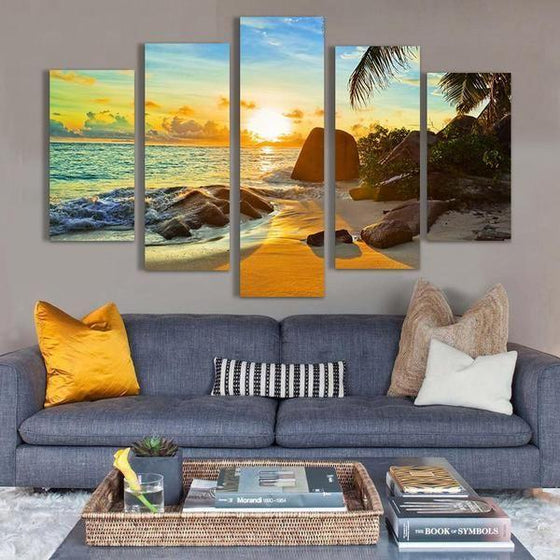 Sunset Beach Canvas Wall Art