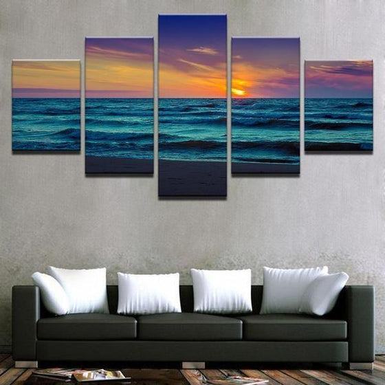 Alluring Beach Sunset Canvas Wall Art